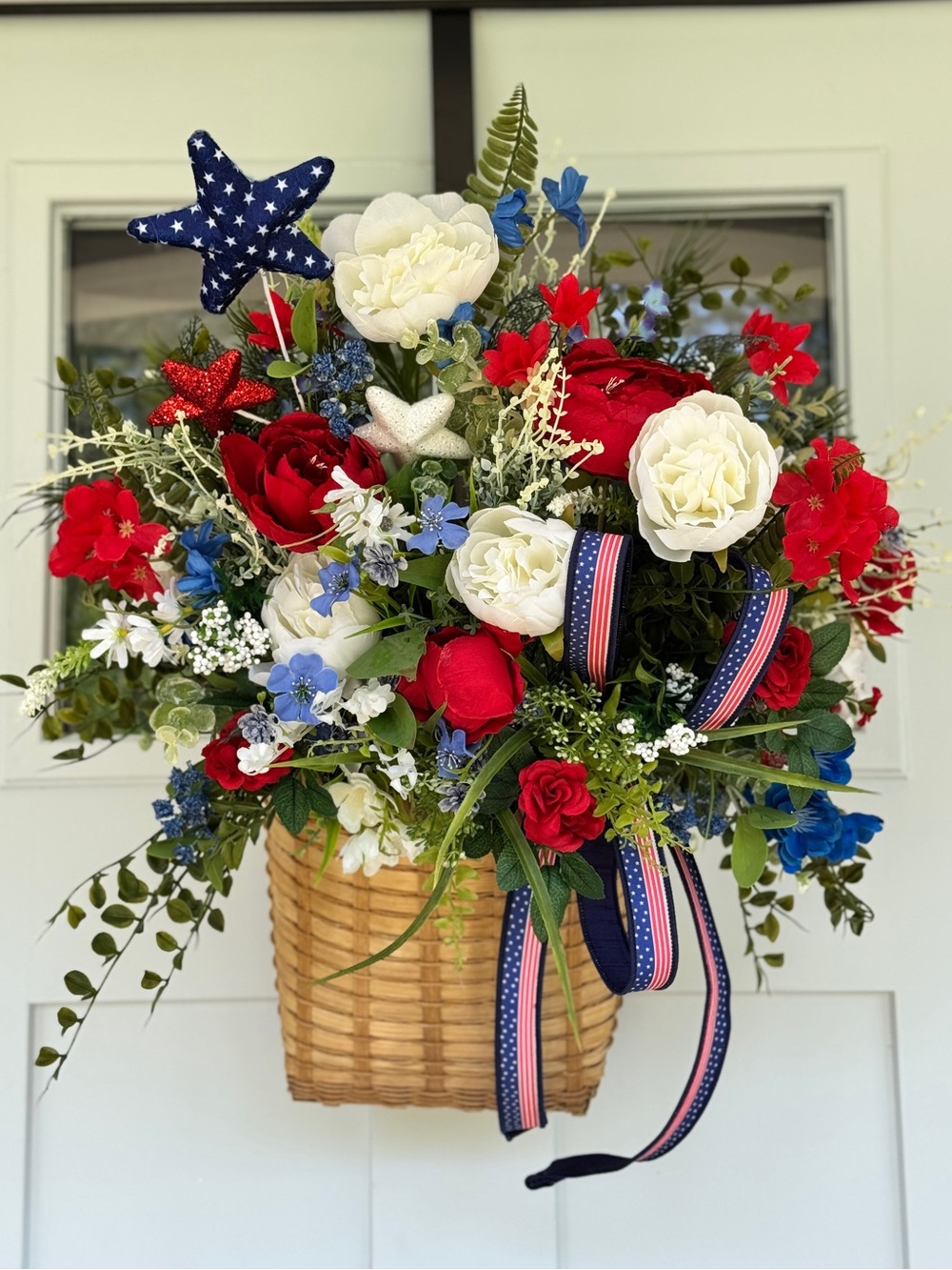 Patriotic Woven Basket Floral Arrangement